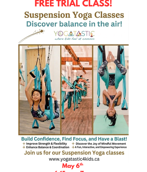 Suspension Yoga (Ages 6+) - May 6th 2026 - FREE TRIAL CLASS!