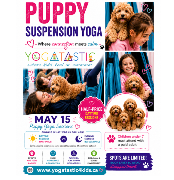 Puppy Yoga - May 15th 5:00pm - 6:00pm (Evening Experience)